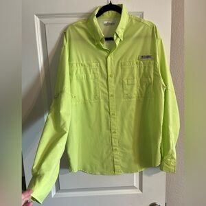 Columbia PFG Men’s M Green PFG Tamiami II Long Sleeve Shirt fishing